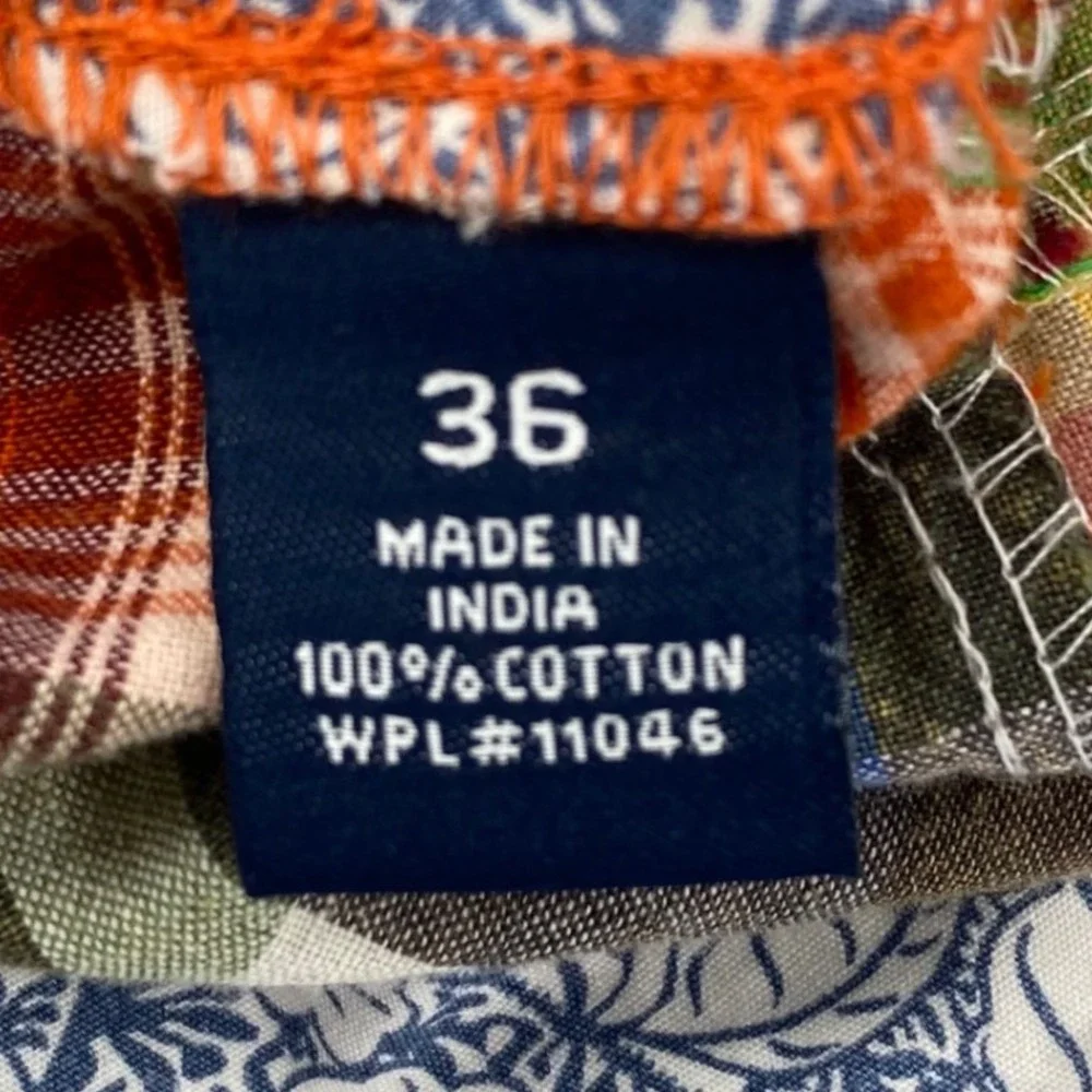 Charleston Threads Patchwork Madras Plaid Shorts Mens 36 Multi Color Cotton